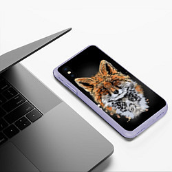 Чехол iPhone XS Max матовый Красивая лисица, цвет: 3D-светло-сиреневый — фото 2