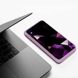 Чехол iPhone XS Max матовый Полигональная магия, цвет: 3D-сиреневый — фото 2