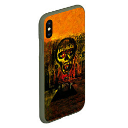 Чехол iPhone XS Max матовый Seasons In The Abyss - Slayer, цвет: 3D-темно-зеленый — фото 2