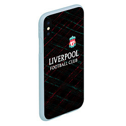 Чехол iPhone XS Max матовый Liverpool ливерпуль чёрточки, цвет: 3D-голубой — фото 2