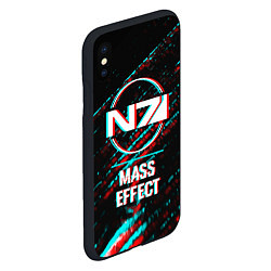 Чехол iPhone XS Max матовый Mass Effect в стиле Glitch Баги Графики на темном, цвет: 3D-черный — фото 2