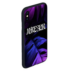 Чехол iPhone XS Max матовый Maneskin Neon Monstera, цвет: 3D-черный — фото 2