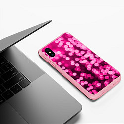 Чехол iPhone XS Max матовый Розовые блестки, цвет: 3D-баблгам — фото 2