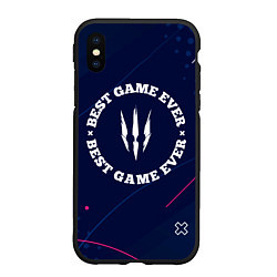 Чехол iPhone XS Max матовый Символ The Witcher и надпись Best Game Ever, цвет: 3D-черный