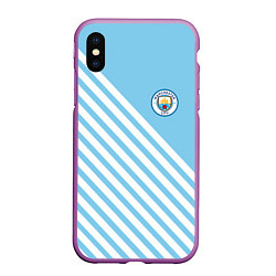 Чехол iPhone XS Max матовый Manchester city манчестер сити былые волосы, цвет: 3D-фиолетовый