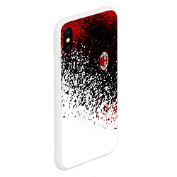 Чехол iPhone XS Max матовый Ac milan краска, цвет: 3D-белый — фото 2