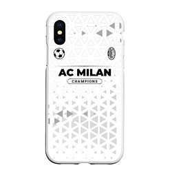 Чехол iPhone XS Max матовый AC Milan Champions Униформа, цвет: 3D-белый