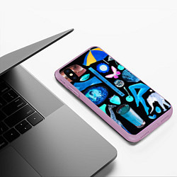 Чехол iPhone XS Max матовый Underground pattern Fashion 2099, цвет: 3D-сиреневый — фото 2