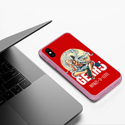 Чехол iPhone XS Max матовый ЛУФФИ 5 ГИР ONE PIECE На луне, цвет: 3D-розовый — фото 2