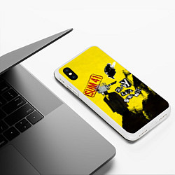 Чехол iPhone XS Max матовый Go Chuck YourselfHappy Live Surprise - Sum 41, цвет: 3D-белый — фото 2