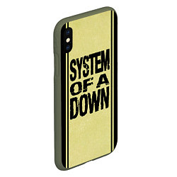 Чехол iPhone XS Max матовый System of a Down: 5 Album Bundle, цвет: 3D-темно-зеленый — фото 2