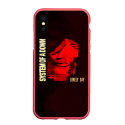 Чехол iPhone XS Max матовый Lonely Day EP - System of a Down, цвет: 3D-красный