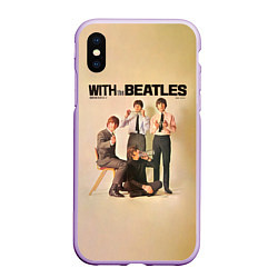 Чехол iPhone XS Max матовый With The Beatles, цвет: 3D-сиреневый