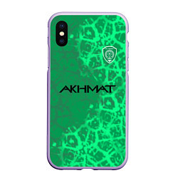 Чехол iPhone XS Max матовый Фанат ФК Ахмат, цвет: 3D-светло-сиреневый