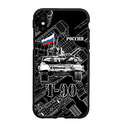 Чехол iPhone XS Max матовый Т-90 Основной боевой танк России, цвет: 3D-черный