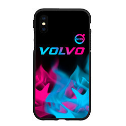 Чехол iPhone XS Max матовый Volvo Neon Gradient