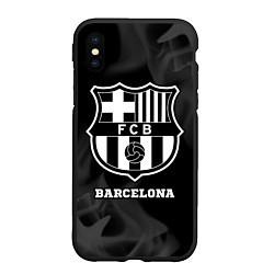 Чехол iPhone XS Max матовый Barcelona Sport на темном фоне, цвет: 3D-черный