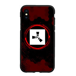 Чехол iPhone XS Max матовый Символ Rust и краска вокруг на темном фоне, цвет: 3D-черный