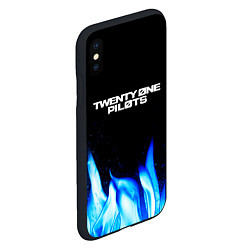 Чехол iPhone XS Max матовый Twenty One Pilots Blue Fire, цвет: 3D-черный — фото 2