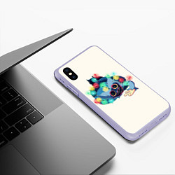 Чехол iPhone XS Max матовый Хагги Вагги с гирляндой, цвет: 3D-светло-сиреневый — фото 2