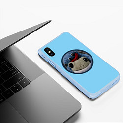Чехол iPhone XS Max матовый Хагги Вагги с лягушкой, цвет: 3D-голубой — фото 2