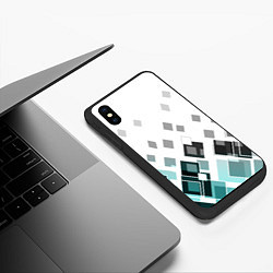 Чехол iPhone XS Max матовый Geometric pattern Геометрический узор ромбы, цвет: 3D-черный — фото 2