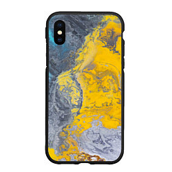 Чехол iPhone XS Max матовый Извержение Красок, цвет: 3D-черный