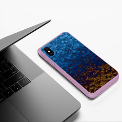 Чехол iPhone XS Max матовый Marble texture blue brown color, цвет: 3D-сиреневый — фото 2