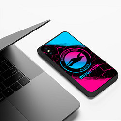 Чехол iPhone XS Max матовый Brighton Neon Gradient, цвет: 3D-черный — фото 2