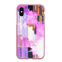 Чехол iPhone XS Max матовый Glitch art Fashion trend, цвет: 3D-розовый