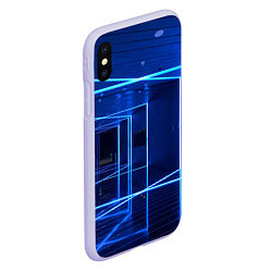 Чехол iPhone XS Max матовый Неоновый абстрактный коридор - Синий, цвет: 3D-светло-сиреневый — фото 2