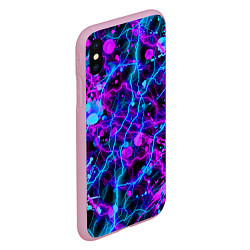 Чехол iPhone XS Max матовый НЕОНОВЫЕ - КРАСКИ - МОЛНИИ, цвет: 3D-розовый — фото 2