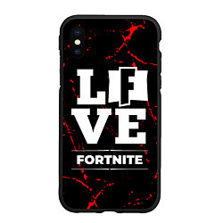 Чехол iPhone XS Max матовый Fortnite Love Классика, цвет: 3D-черный