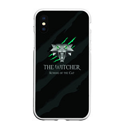 Чехол iPhone XS Max матовый The Witcher School of the Cat, цвет: 3D-белый