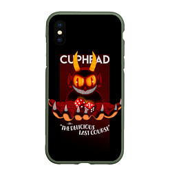 Чехол iPhone XS Max матовый Дьявол Cuphead, цвет: 3D-темно-зеленый