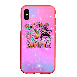 Чехол iPhone XS Max матовый Hot mom Summer, цвет: 3D-красный