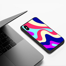 Чехол iPhone XS Max матовый КАРАМЕЛЬНЫЕ ВОЛНЫ, цвет: 3D-черный — фото 2