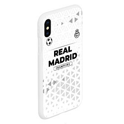 Чехол iPhone XS Max матовый Real Madrid Champions Униформа, цвет: 3D-белый — фото 2