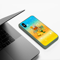 Чехол iPhone XS Max матовый Лимонад в банке, цвет: 3D-темно-зеленый — фото 2