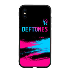 Чехол iPhone XS Max матовый Deftones Neon Gradient, цвет: 3D-черный