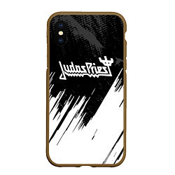 Чехол iPhone XS Max матовый Judas Priest metal, цвет: 3D-коричневый