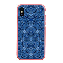 Чехол iPhone XS Max матовый Gray blue ethnic arabic ornament, цвет: 3D-баблгам