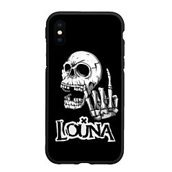 Чехол iPhone XS Max матовый Louna череп, цвет: 3D-черный