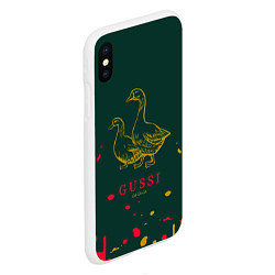 Чехол iPhone XS Max матовый Gucci - ga ga ga - краска, цвет: 3D-белый — фото 2