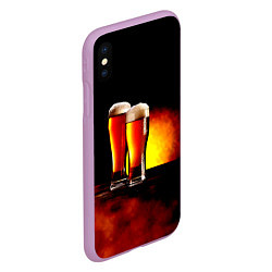 Чехол iPhone XS Max матовый Пивасик с Пенкой, цвет: 3D-сиреневый — фото 2
