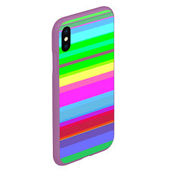 Чехол iPhone XS Max матовый Тропические линии, цвет: 3D-фиолетовый — фото 2