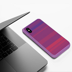 Чехол iPhone XS Max матовый Закатные линии, цвет: 3D-фиолетовый — фото 2
