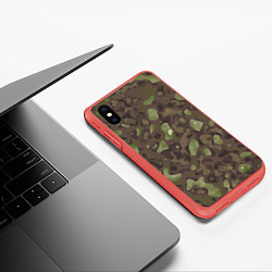 Чехол iPhone XS Max матовый Камуфляж Multicam, цвет: 3D-красный — фото 2