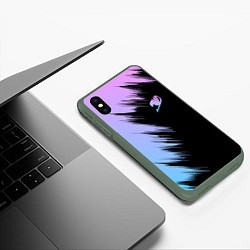 Чехол iPhone XS Max матовый Хвост феи - neon, цвет: 3D-темно-зеленый — фото 2