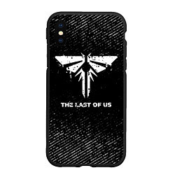 Чехол iPhone XS Max матовый The Last Of Us с потертостями на темном фоне, цвет: 3D-черный